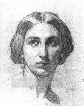  cabeza Pintura - Cabeza de mujer 1853 pintor de figuras Thomas Couture